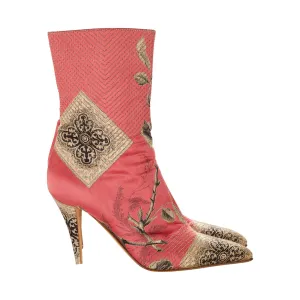 Roberto Cavalli Pink Patchwork Boots