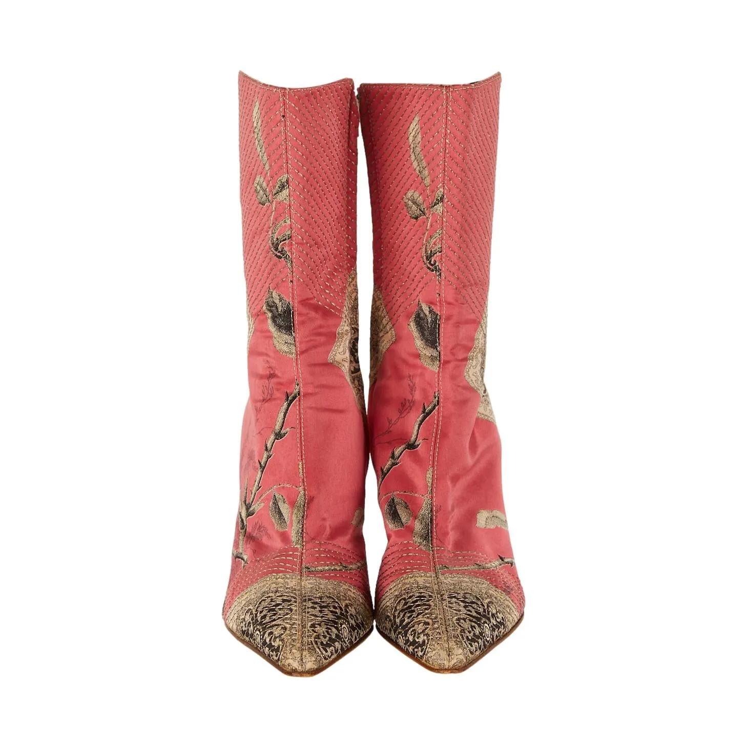 Roberto Cavalli Pink Patchwork Boots