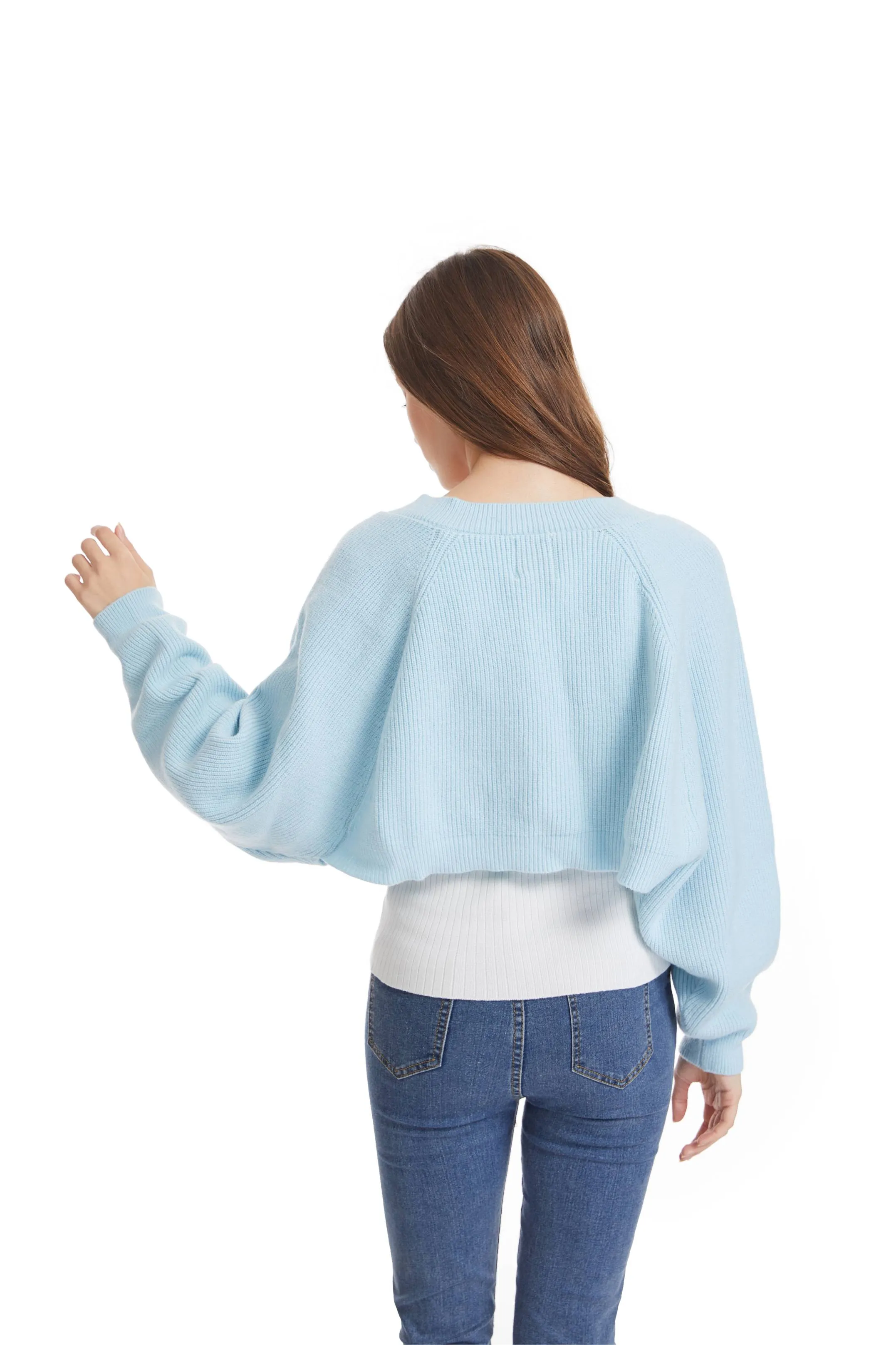 Roffe Cropped Knit Shrug