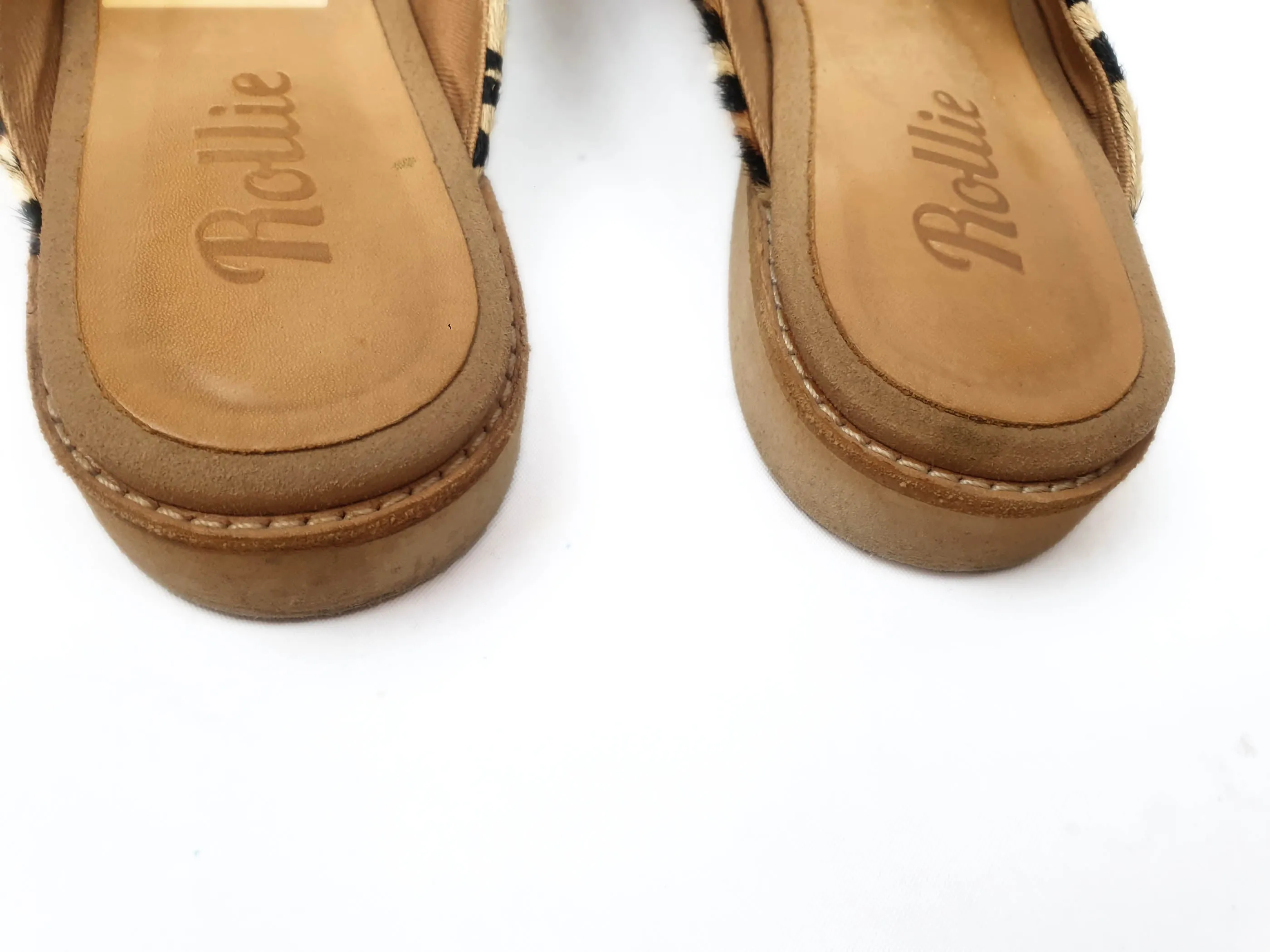 Rollie animal print slide on shoes size 37