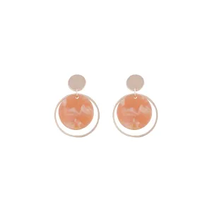 Rose Gold Circle Acrylic Disc Earrings