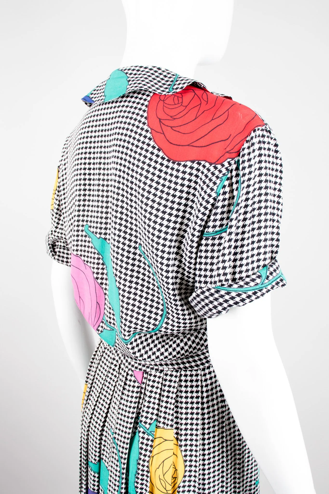 Rose Houndstooth Top & Skirt Set