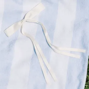 Satin Ribbon Long Bow Clip - Cream