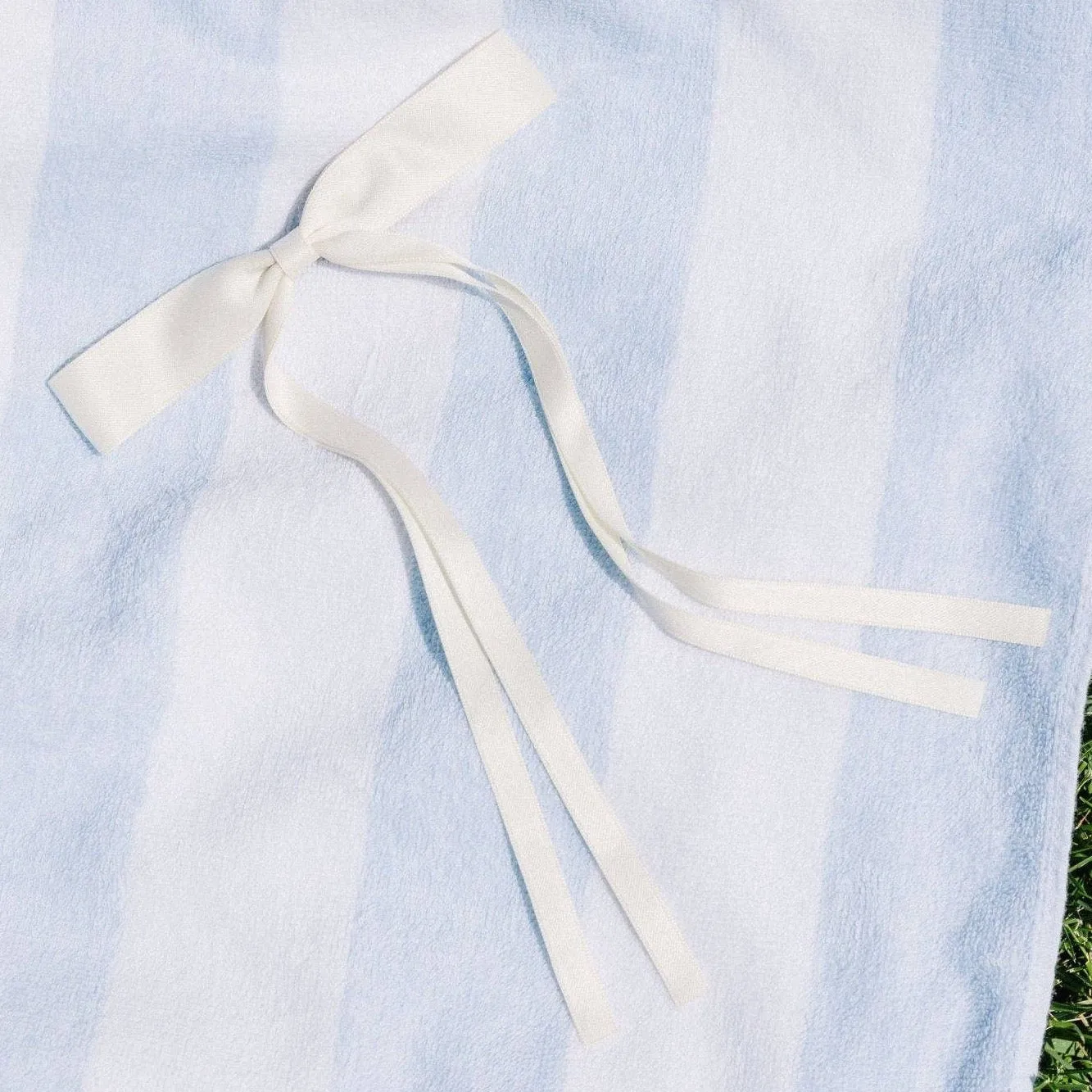Satin Ribbon Long Bow Clip - Cream