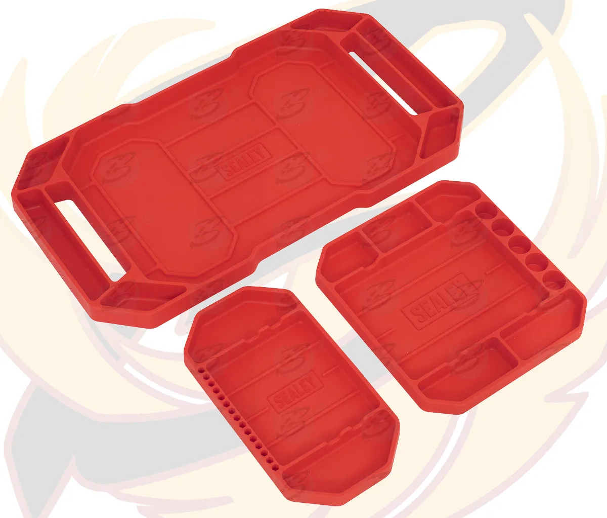 SEALEY 3PCS NON SLIP FLEXIBLE TOOL TRAYS