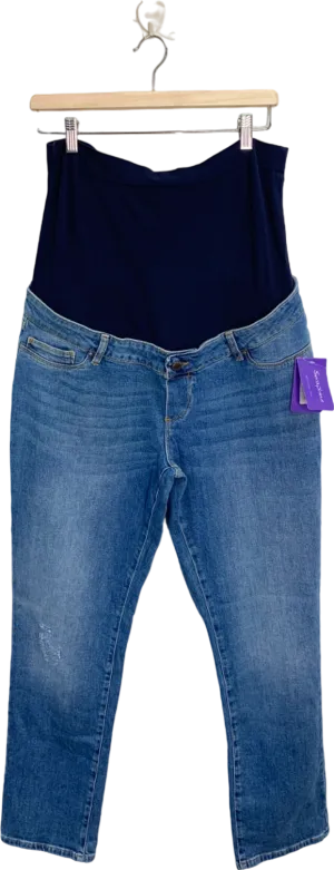 Seraphine Blue Slim fit  Boyfriend over Bump Maternity Jeans  UK 16
