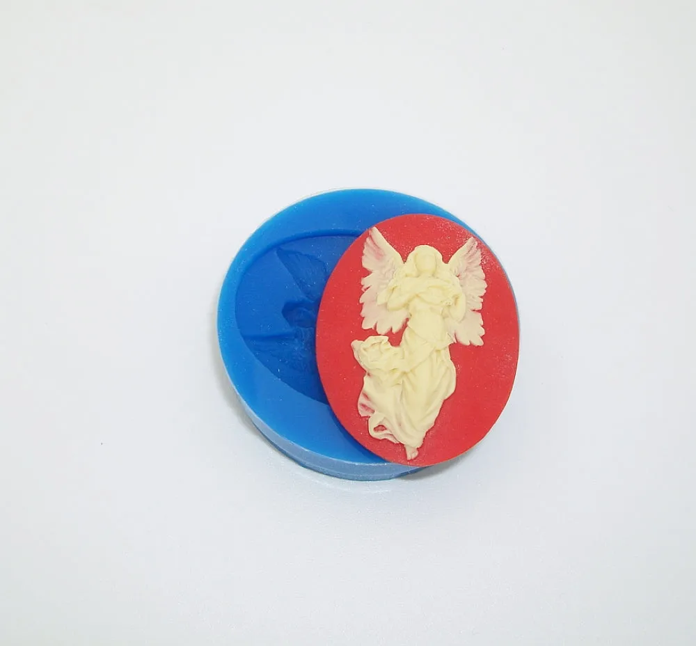 Silicone Mold   Fairy with Wreath  for Crafts, Jewelry, Resin, Polymer Clay.