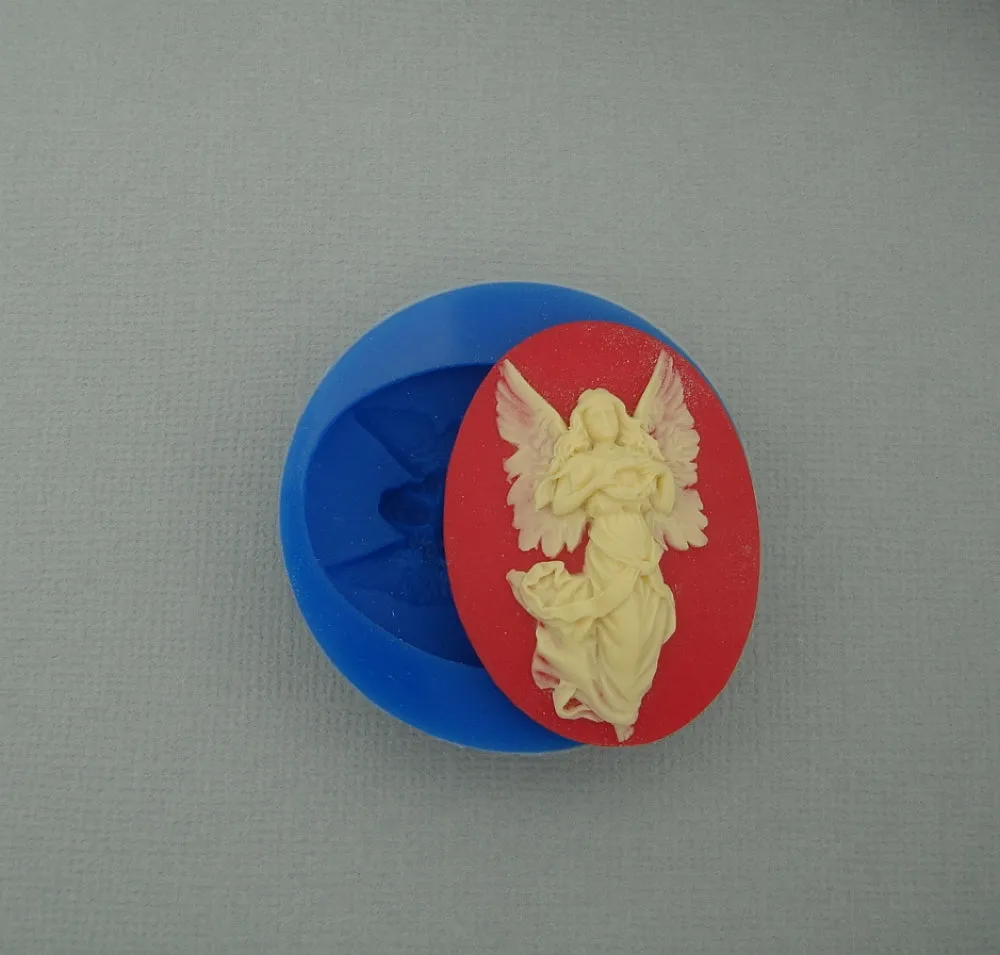 Silicone Mold   Fairy with Wreath  for Crafts, Jewelry, Resin, Polymer Clay.