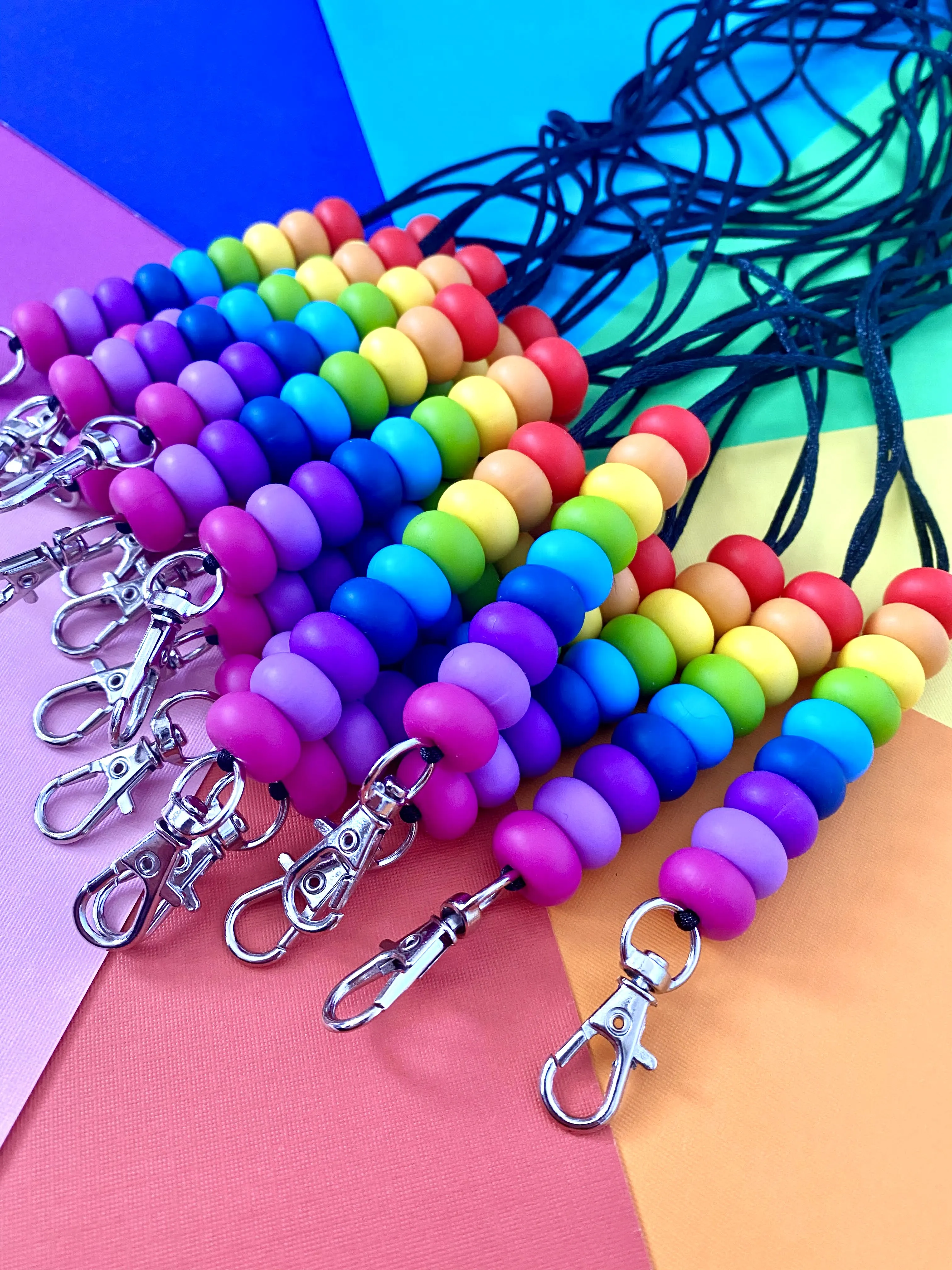 Silicone Rainbow Lanyard