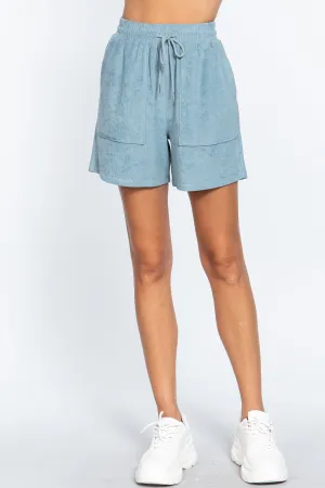 Size Small Blue Terry Toweling Slip on Shorts