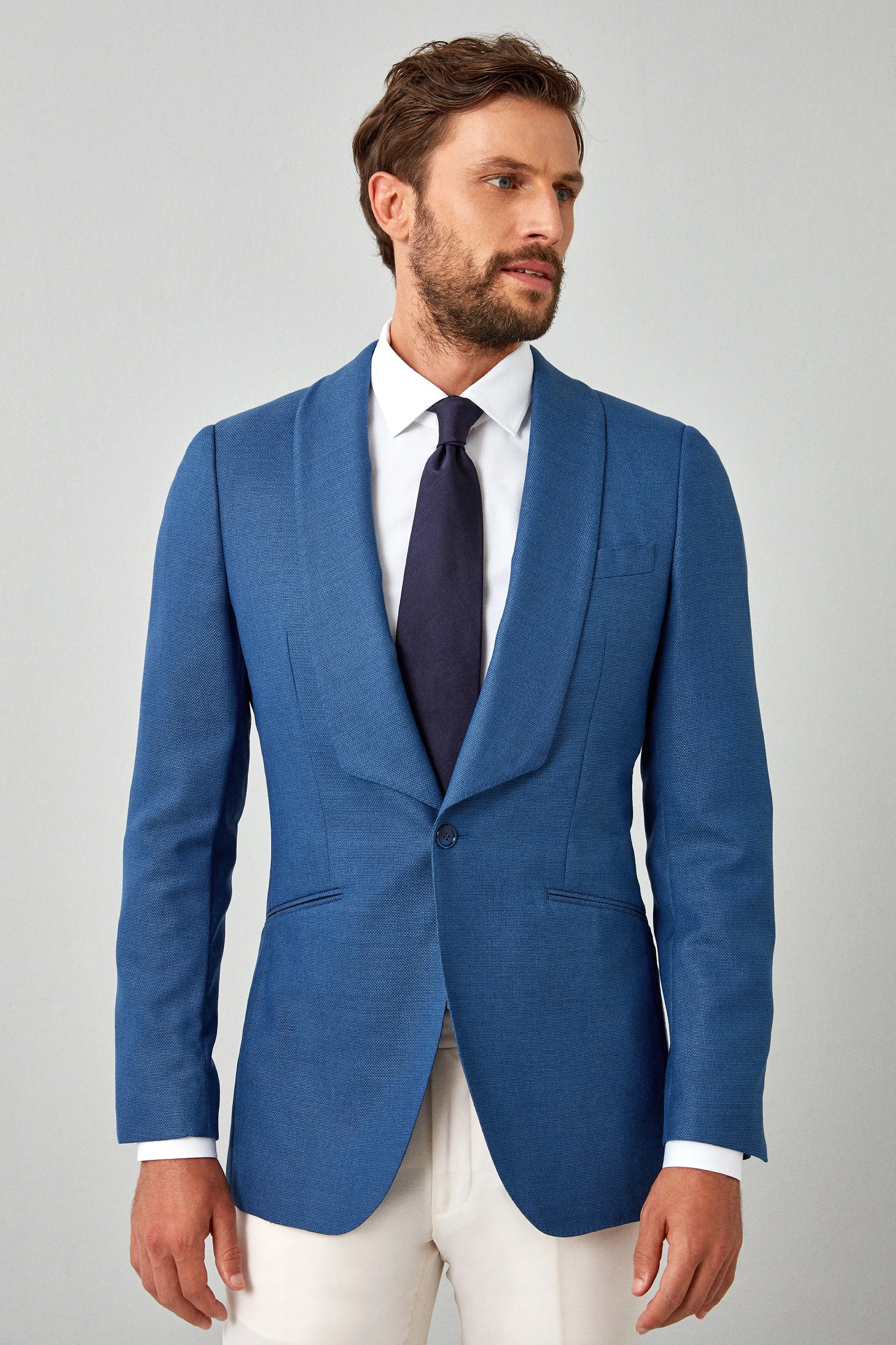 Solid Italian Basket Weave Dinner Jacket