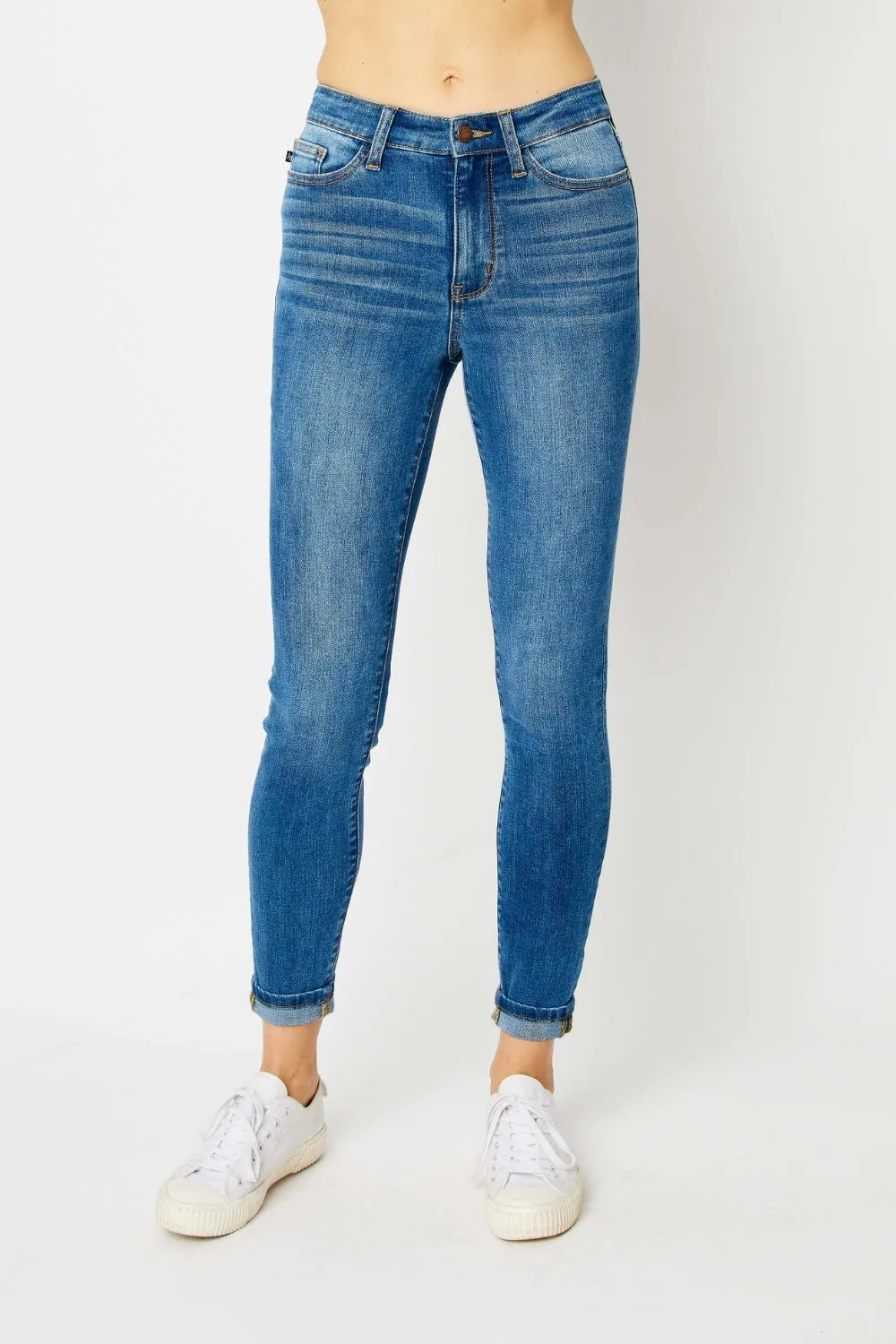 Stephen Full Size Cuffed Hem Skinny Jeans