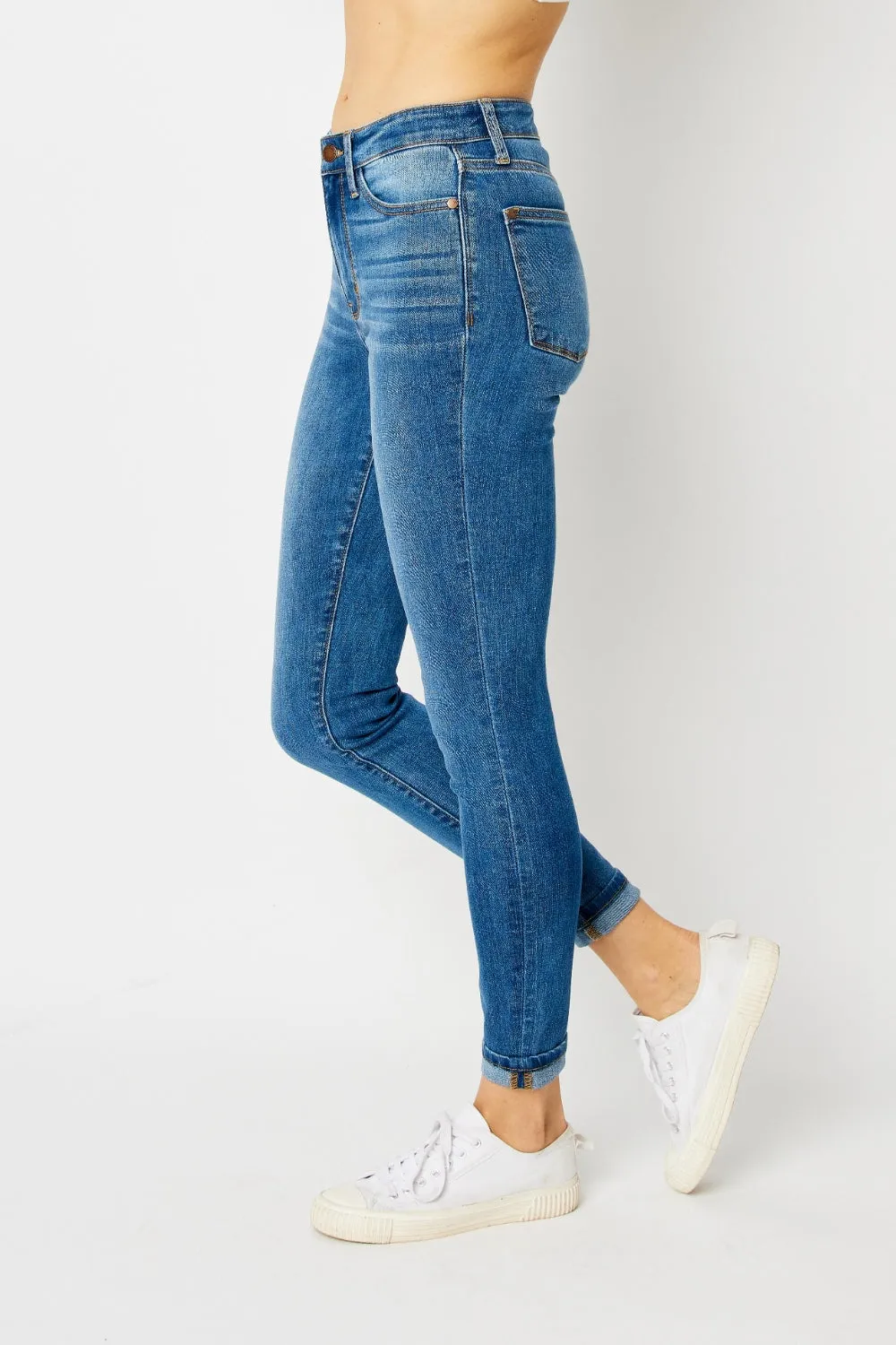 Stephen Full Size Cuffed Hem Skinny Jeans