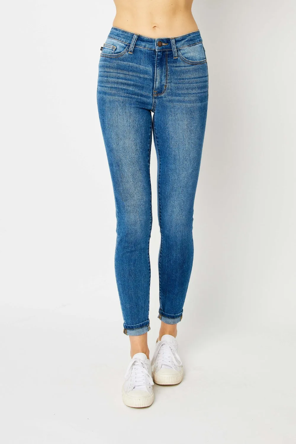 Stephen Full Size Cuffed Hem Skinny Jeans
