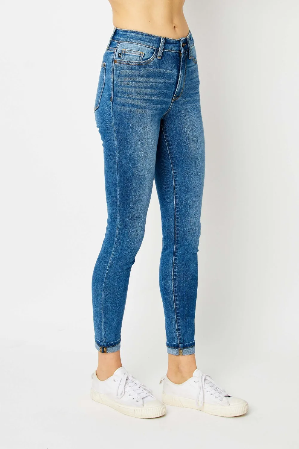 Stephen Full Size Cuffed Hem Skinny Jeans