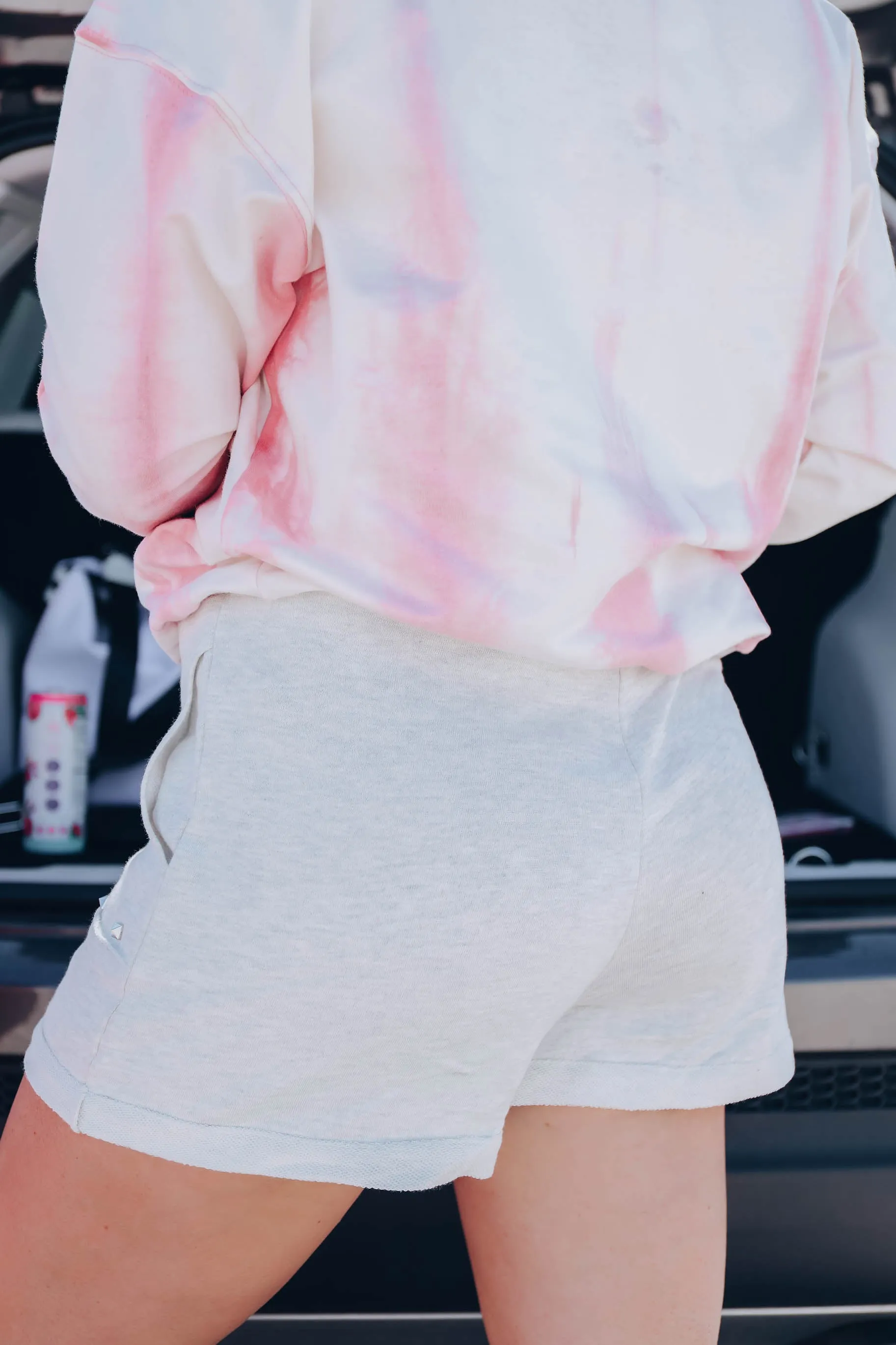 Studded Boyfriend Lounge Shorts- Oatmeal