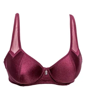 Stylish Bridal SH2031 Silk Bra Maroon - Single Padded,Under Wired Bra - By Sister Hood