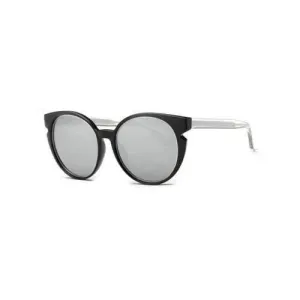 Stylish Full Frame Cat Eye Mirrored Sunglasses - Silver