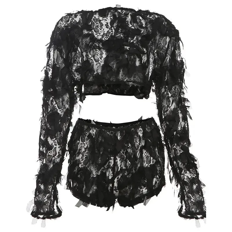 Stylish Mesh Stitching Suit - Unique Personality Design