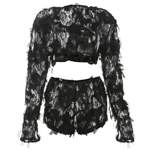Stylish Mesh Stitching Suit - Unique Personality Design
