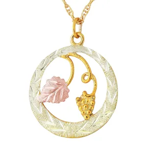 Stylish Round - Black Hills Gold Pendant