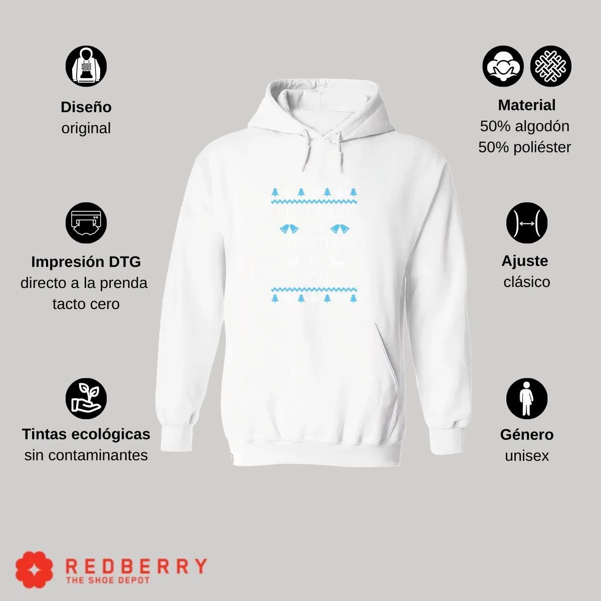 Sudadera Navideña Hombre Deportiva Hoodie 027