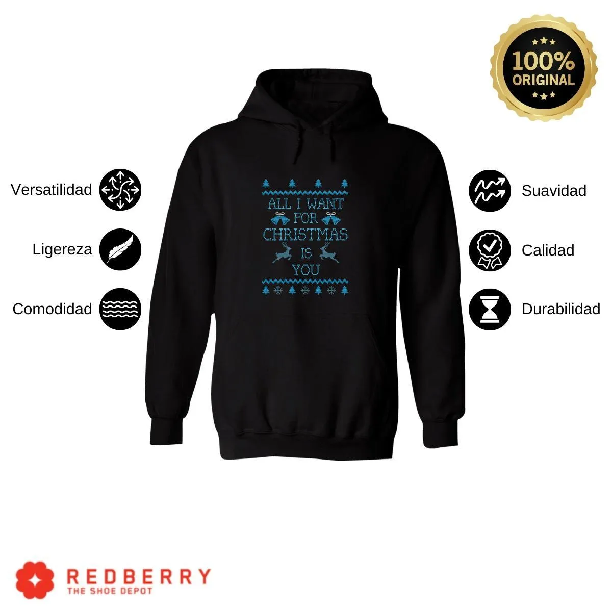 Sudadera Navideña Hombre Deportiva Hoodie 027