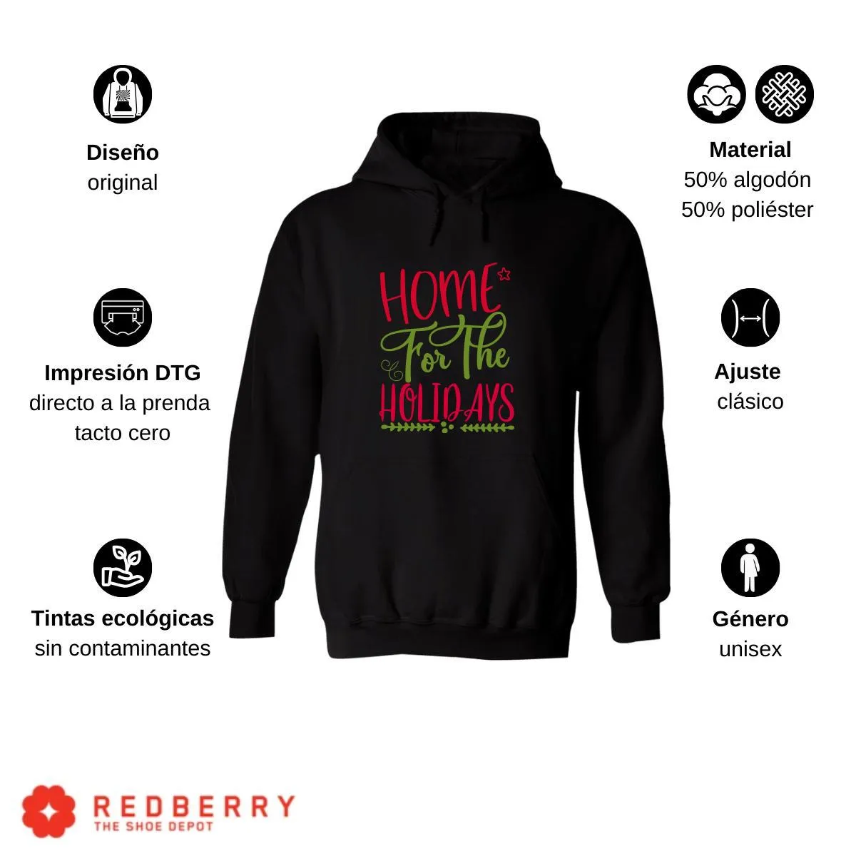 Sudadera Navideña Hombre Deportiva Hoodie 048