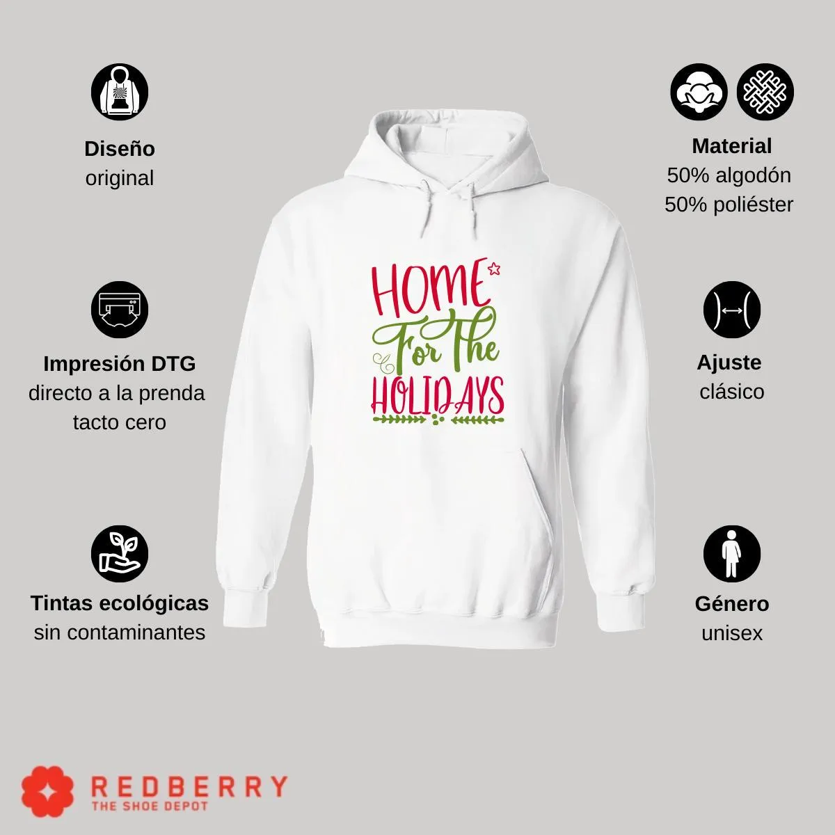 Sudadera Navideña Hombre Deportiva Hoodie 048