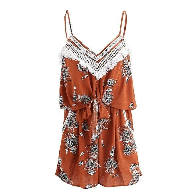 Sunset Orange Romper