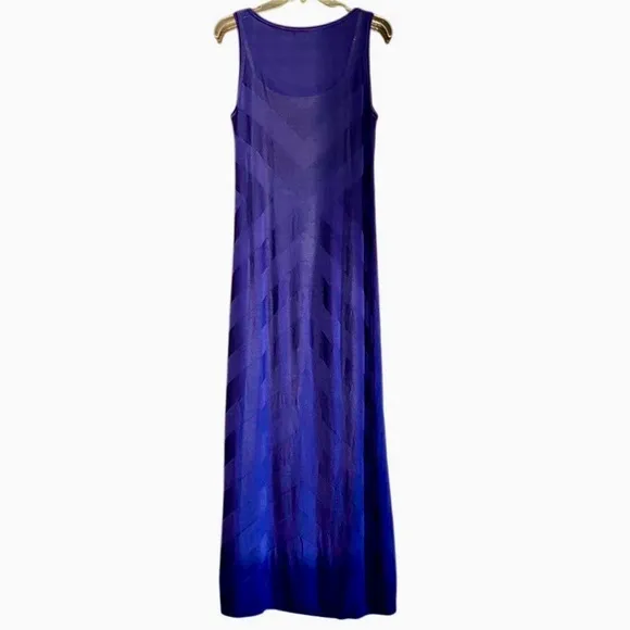 Tommy Bahama Geometric Knit Sleeveless Maxi Dress in Indigo Purple Women’s M