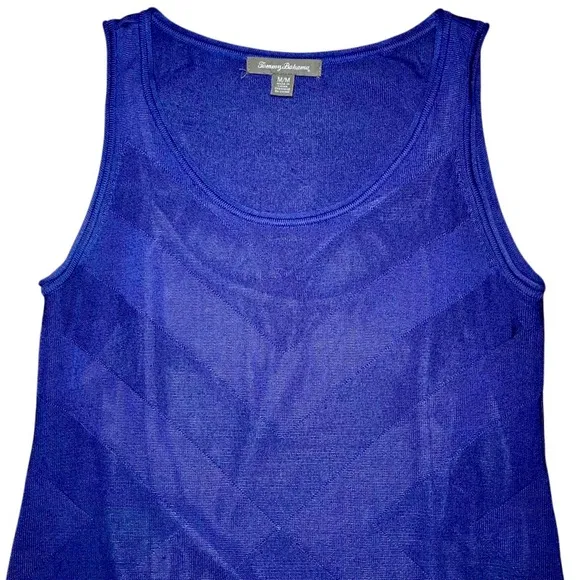 Tommy Bahama Geometric Knit Sleeveless Maxi Dress in Indigo Purple Women’s M