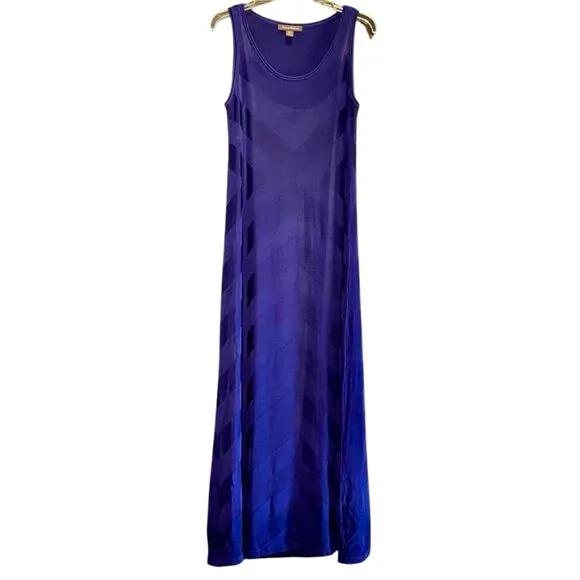 Tommy Bahama Geometric Knit Sleeveless Maxi Dress in Indigo Purple Women’s M