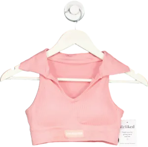 Unbranded Pink Ribbed Sleeveless Crop Top UK XS