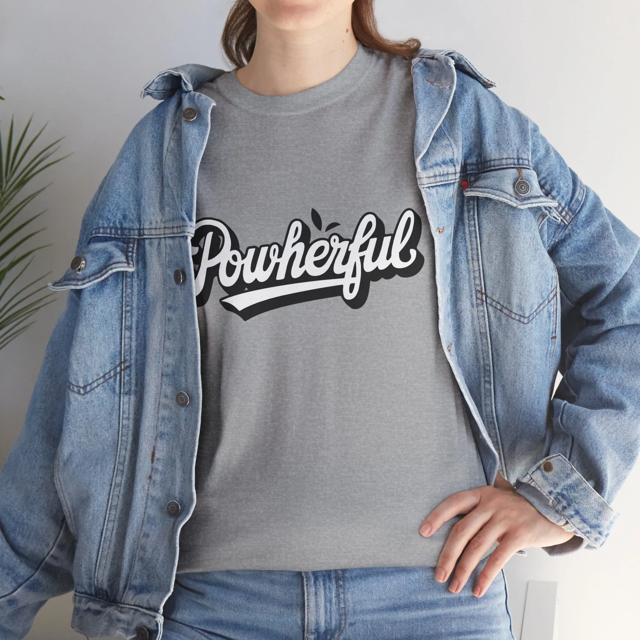 Unisex Heavy Cotton Tee - 'Powerful' Graphic Tee for Empowerment and Self-Expression