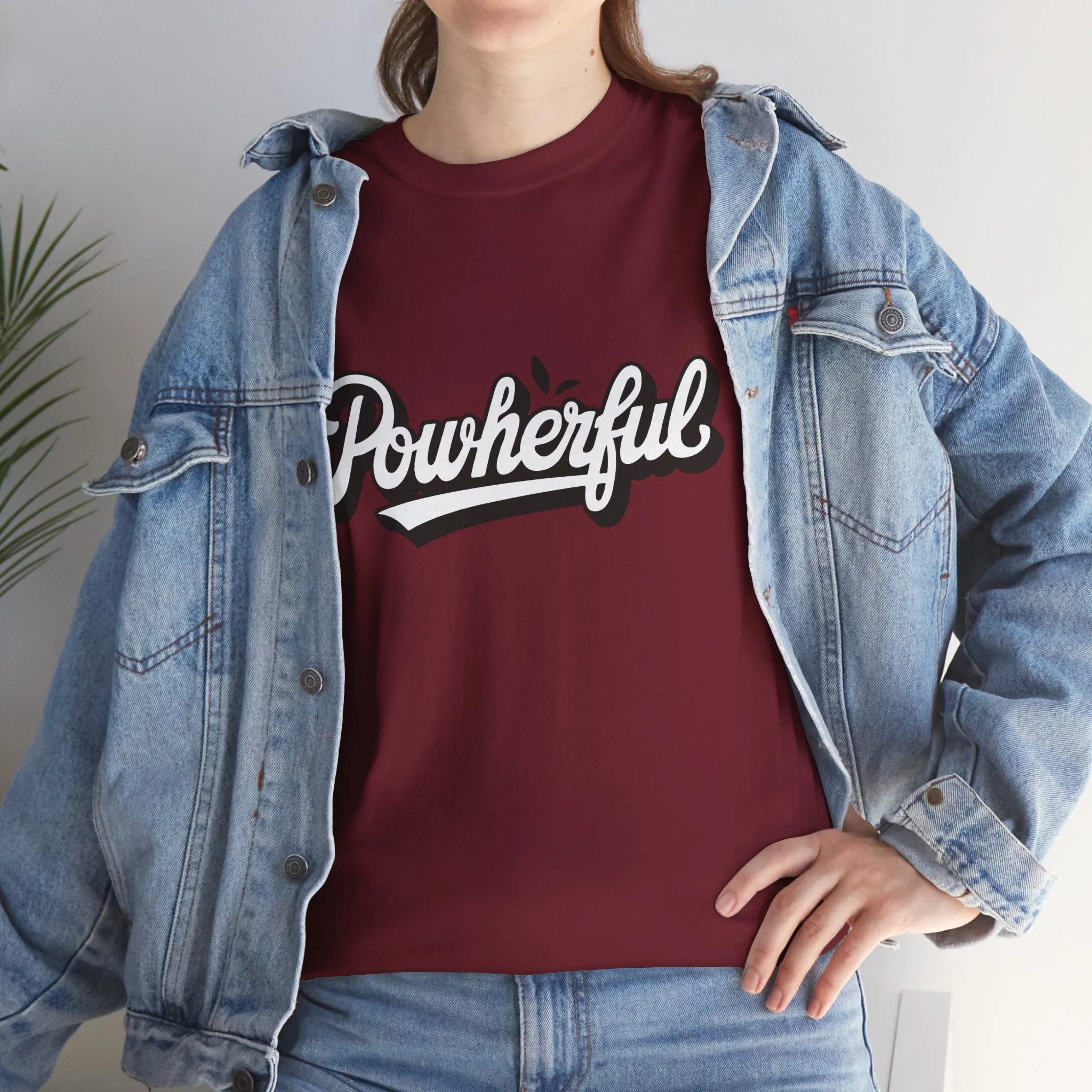 Unisex Heavy Cotton Tee - 'Powerful' Graphic Tee for Empowerment and Self-Expression