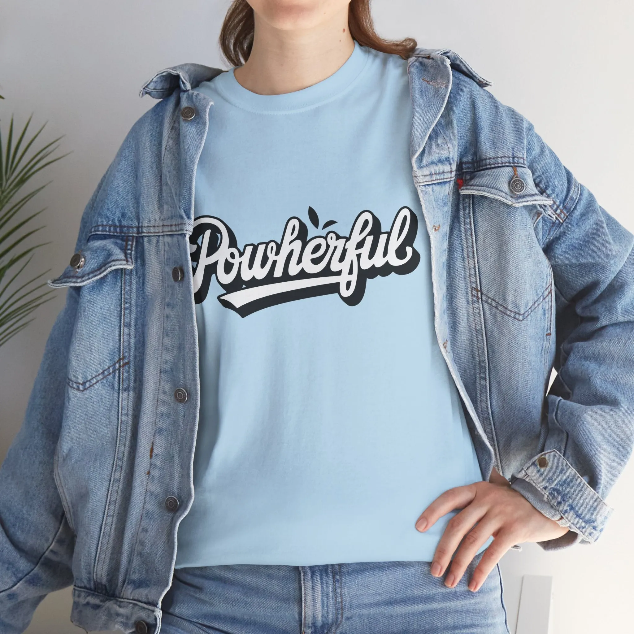 Unisex Heavy Cotton Tee - 'Powerful' Graphic Tee for Empowerment and Self-Expression