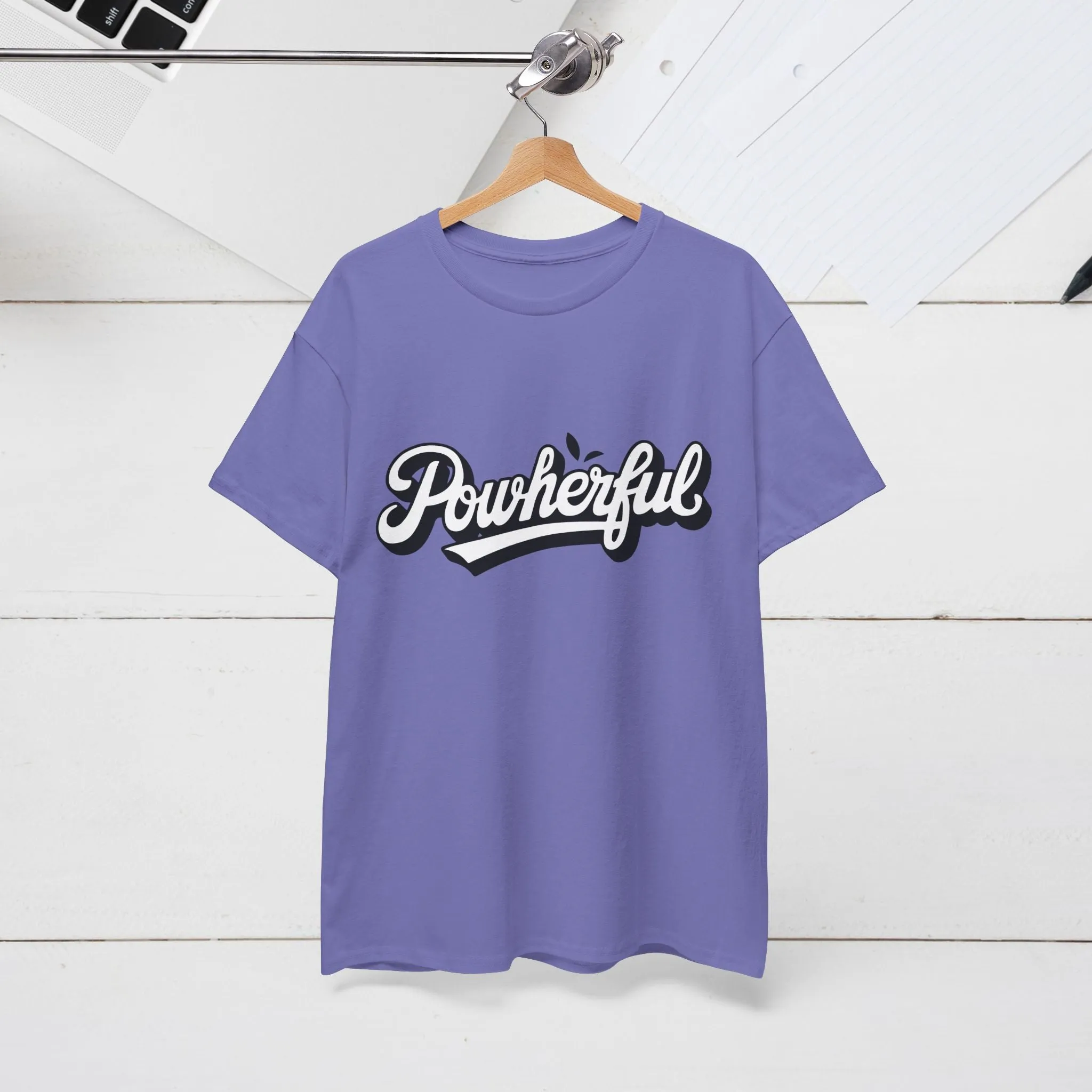 Unisex Heavy Cotton Tee - 'Powerful' Graphic Tee for Empowerment and Self-Expression