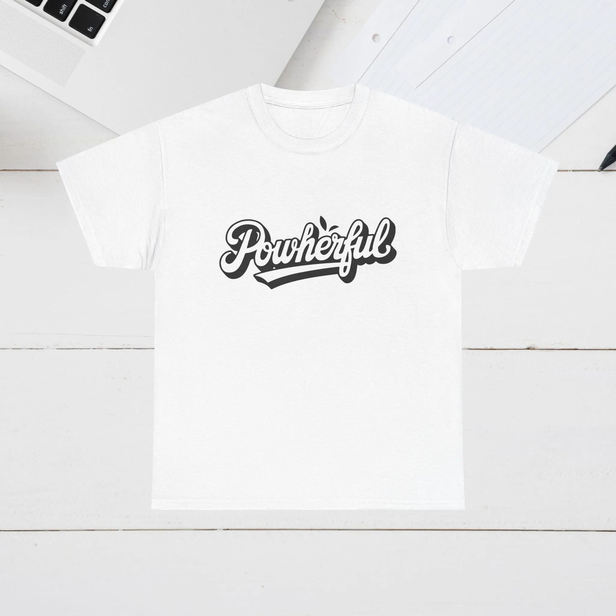 Unisex Heavy Cotton Tee - 'Powerful' Graphic Tee for Empowerment and Self-Expression