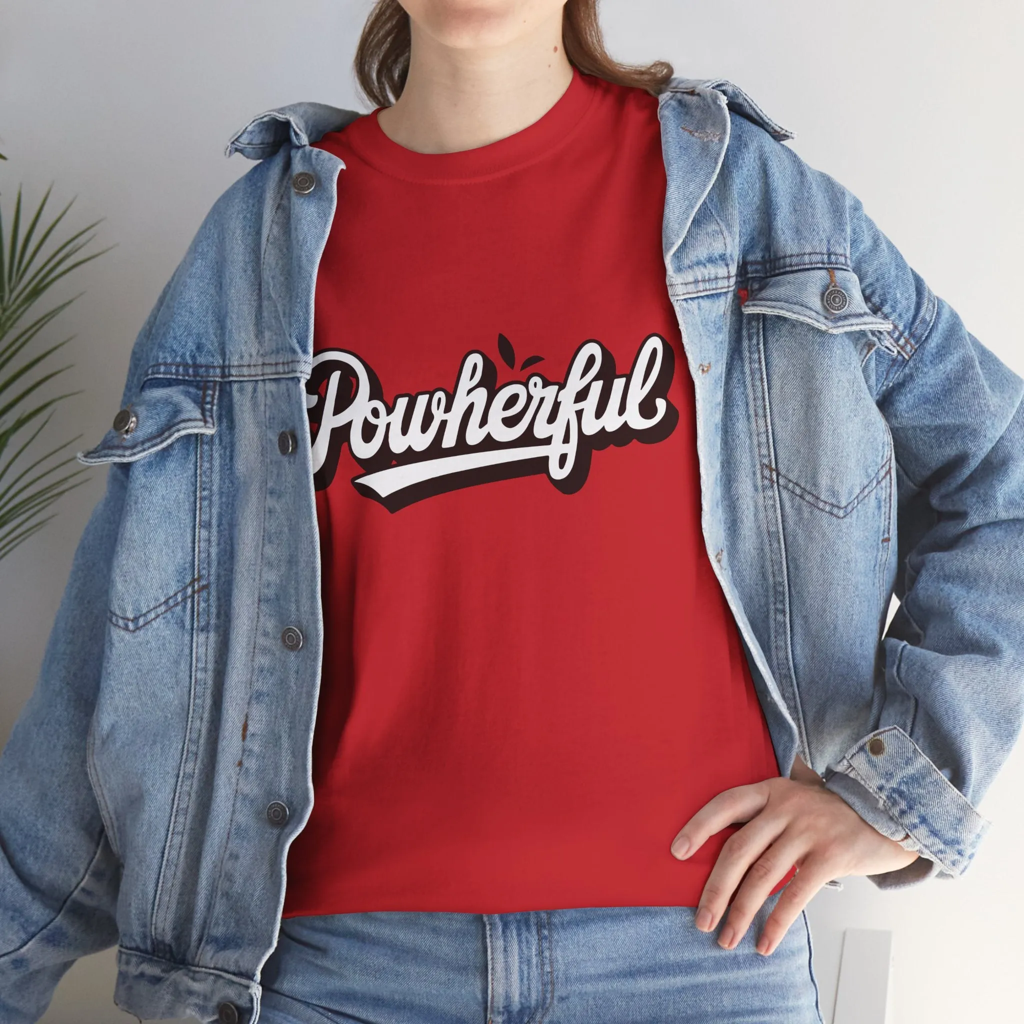 Unisex Heavy Cotton Tee - 'Powerful' Graphic Tee for Empowerment and Self-Expression