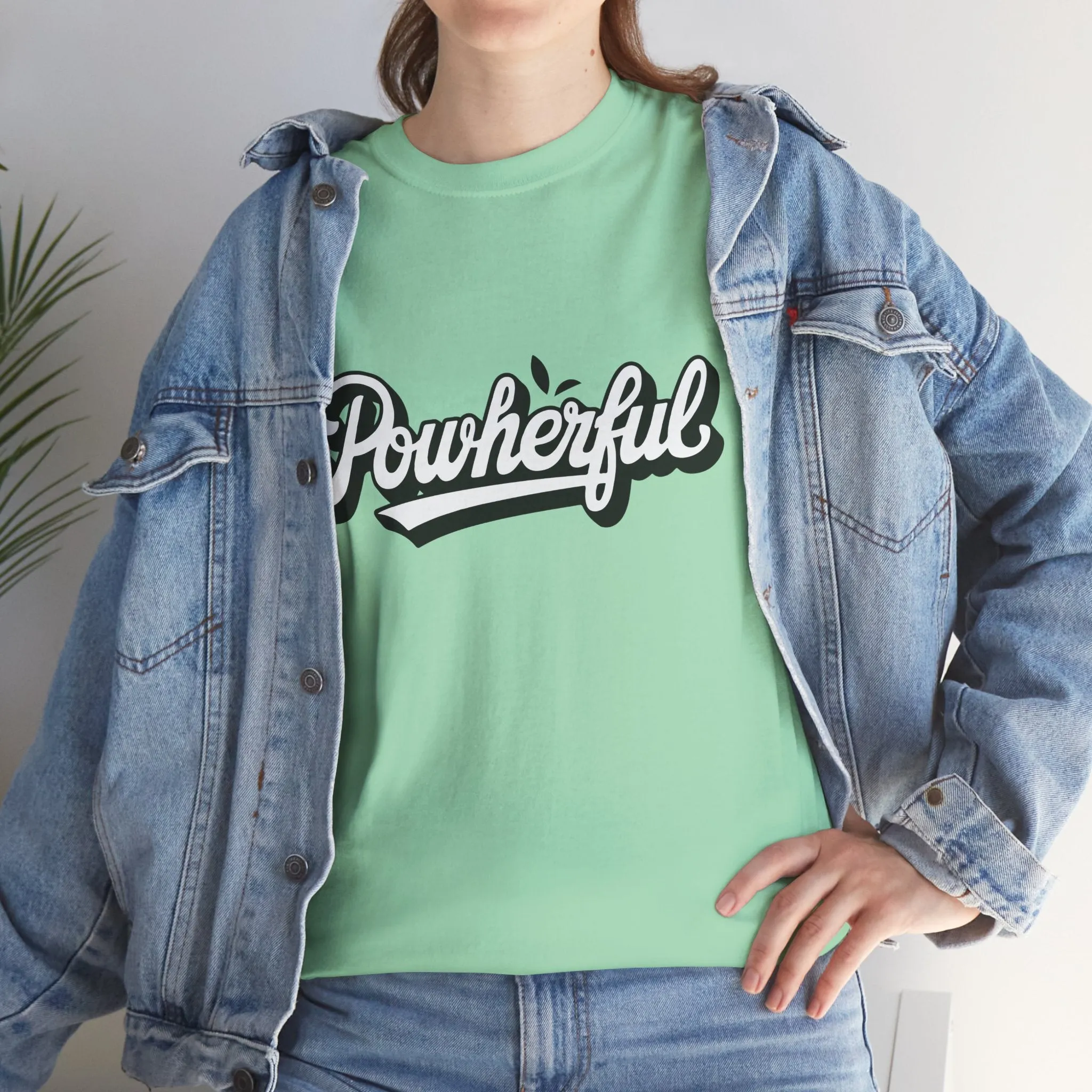 Unisex Heavy Cotton Tee - 'Powerful' Graphic Tee for Empowerment and Self-Expression