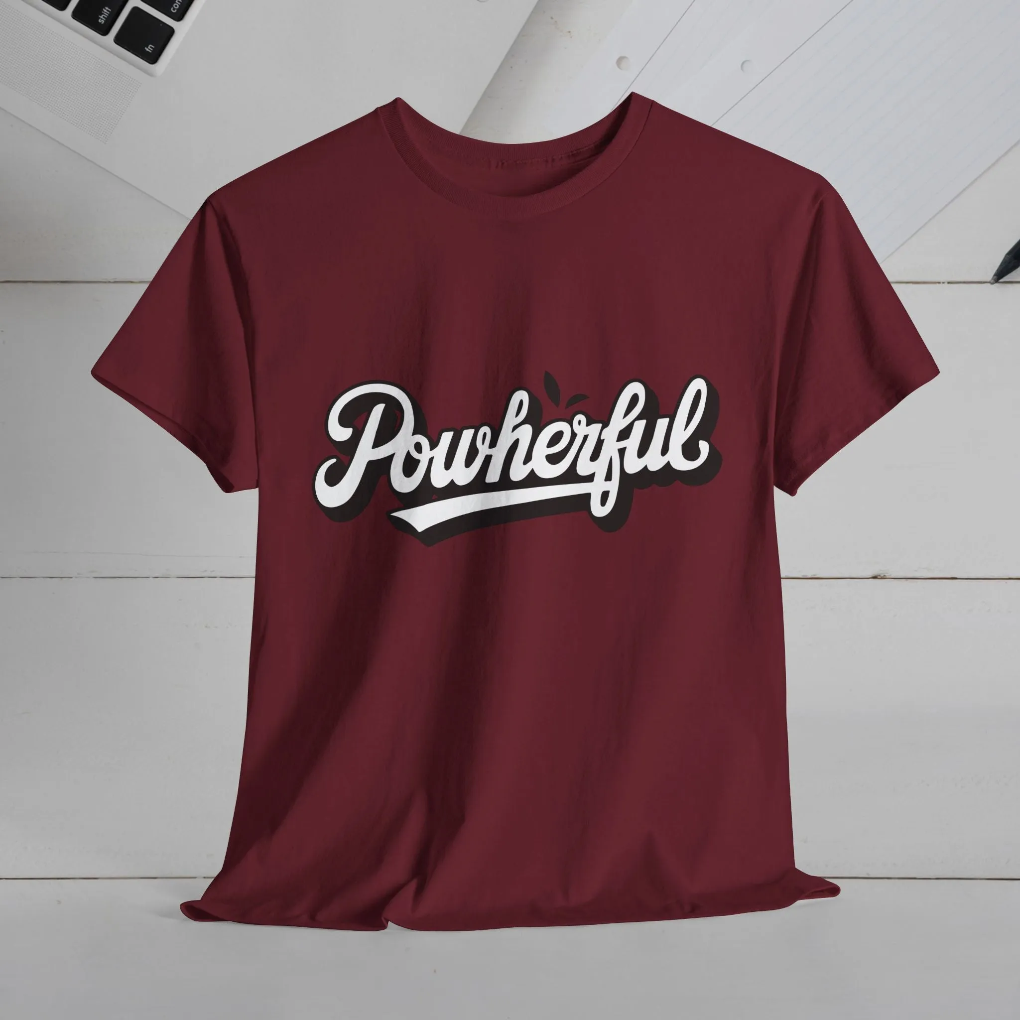 Unisex Heavy Cotton Tee - 'Powerful' Graphic Tee for Empowerment and Self-Expression