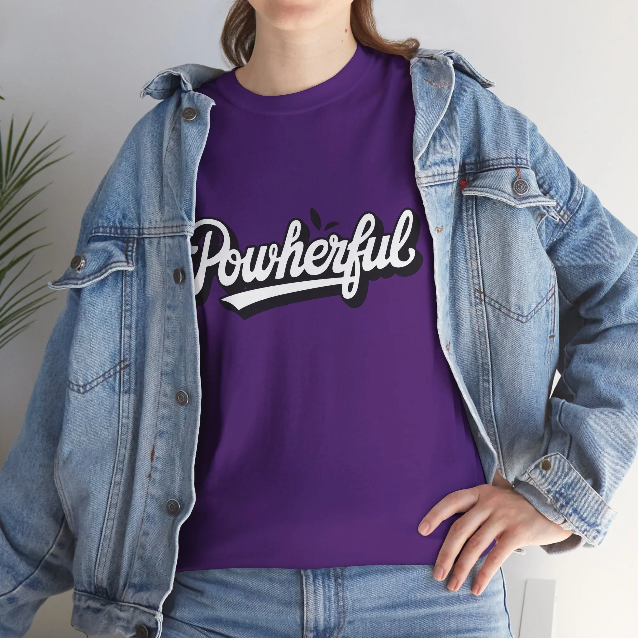 Unisex Heavy Cotton Tee - 'Powerful' Graphic Tee for Empowerment and Self-Expression