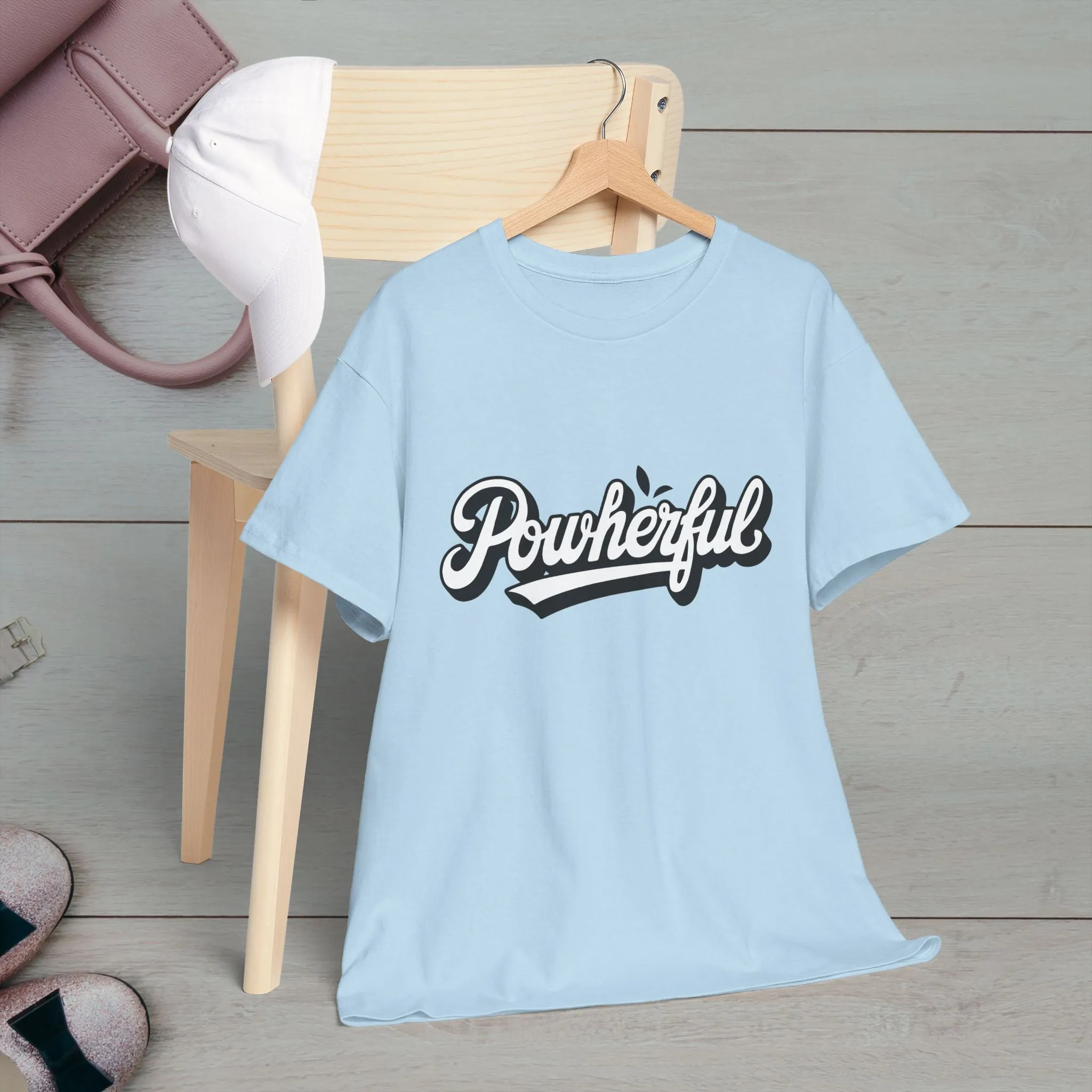 Unisex Heavy Cotton Tee - 'Powerful' Graphic Tee for Empowerment and Self-Expression