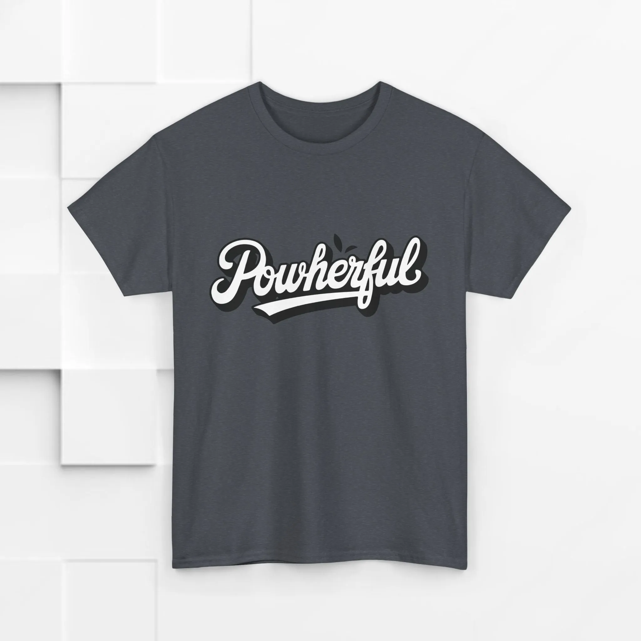 Unisex Heavy Cotton Tee - 'Powerful' Graphic Tee for Empowerment and Self-Expression