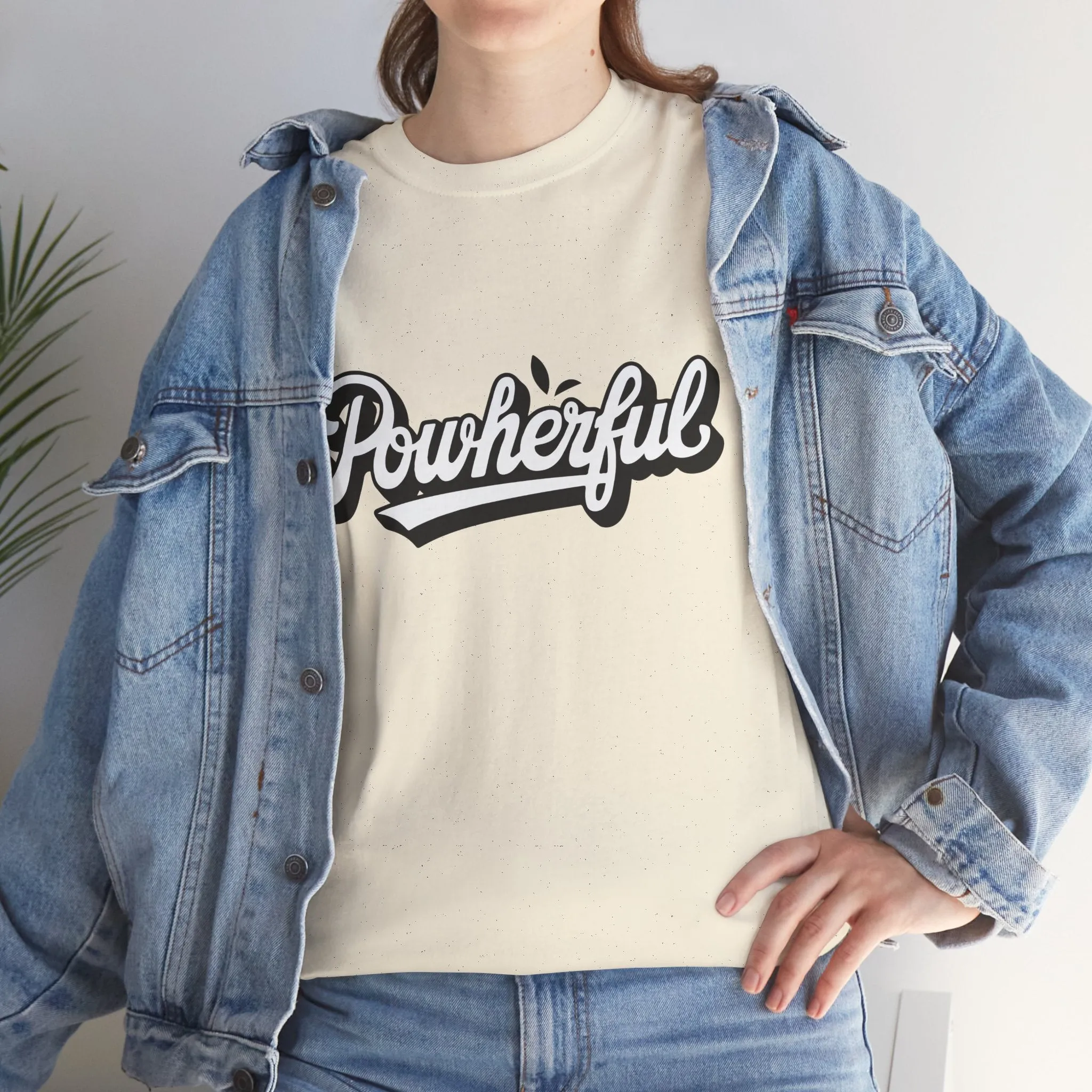 Unisex Heavy Cotton Tee - 'Powerful' Graphic Tee for Empowerment and Self-Expression