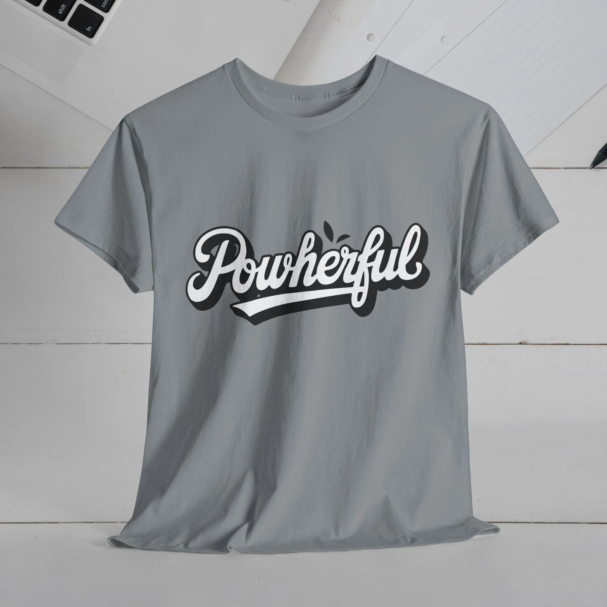 Unisex Heavy Cotton Tee - 'Powerful' Graphic Tee for Empowerment and Self-Expression