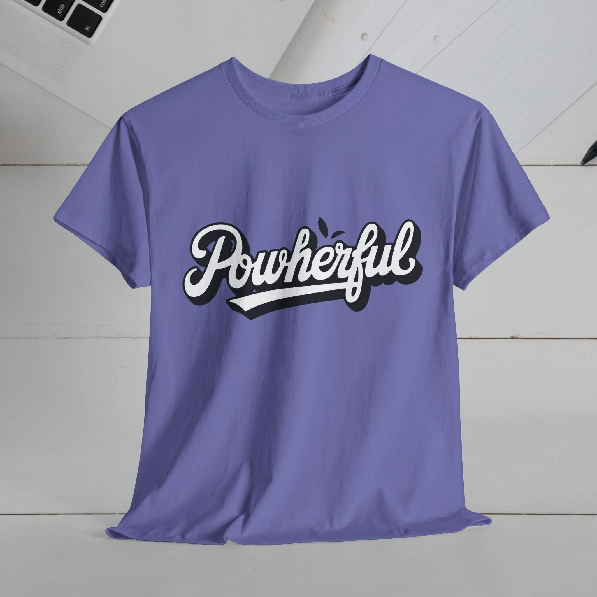 Unisex Heavy Cotton Tee - 'Powerful' Graphic Tee for Empowerment and Self-Expression