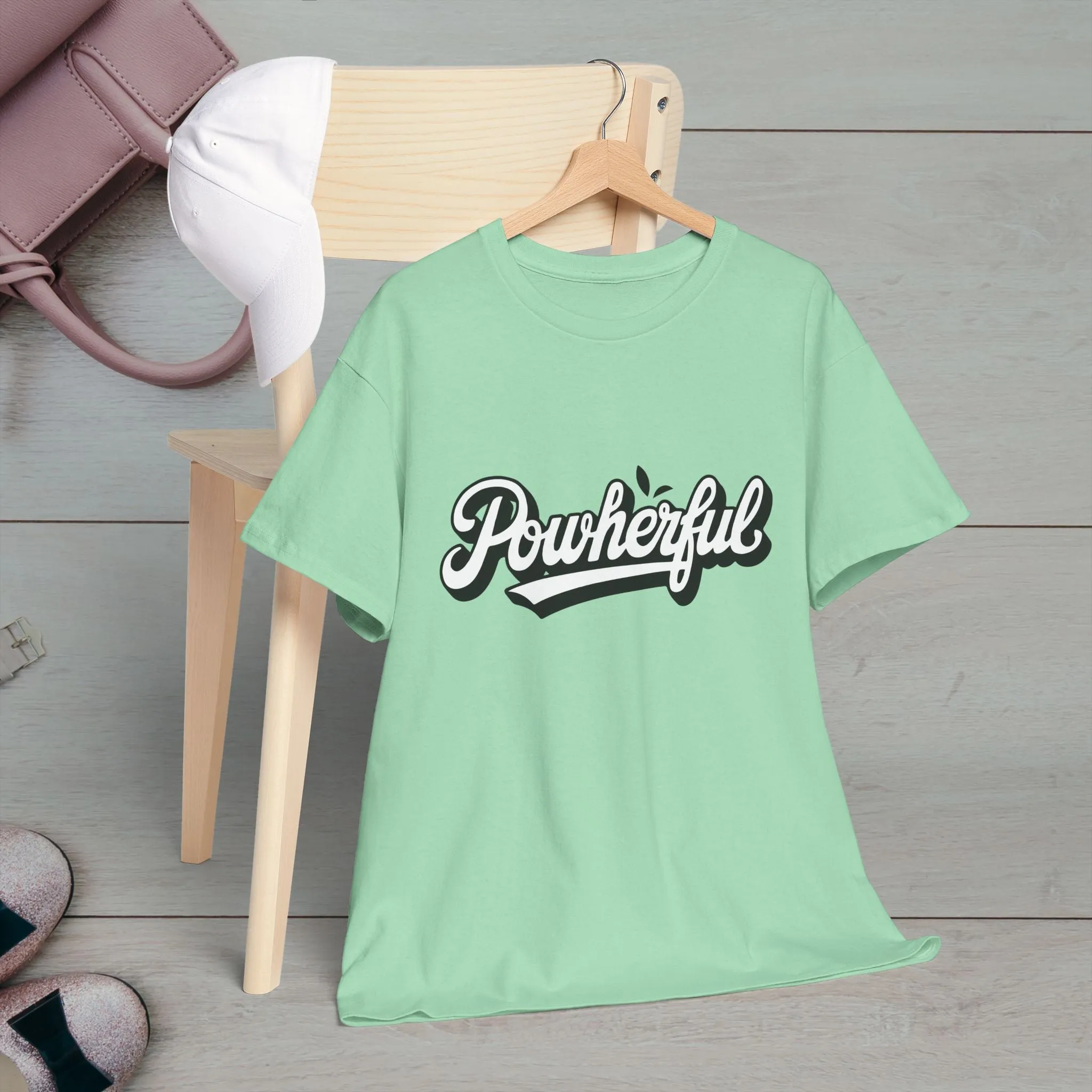 Unisex Heavy Cotton Tee - 'Powerful' Graphic Tee for Empowerment and Self-Expression