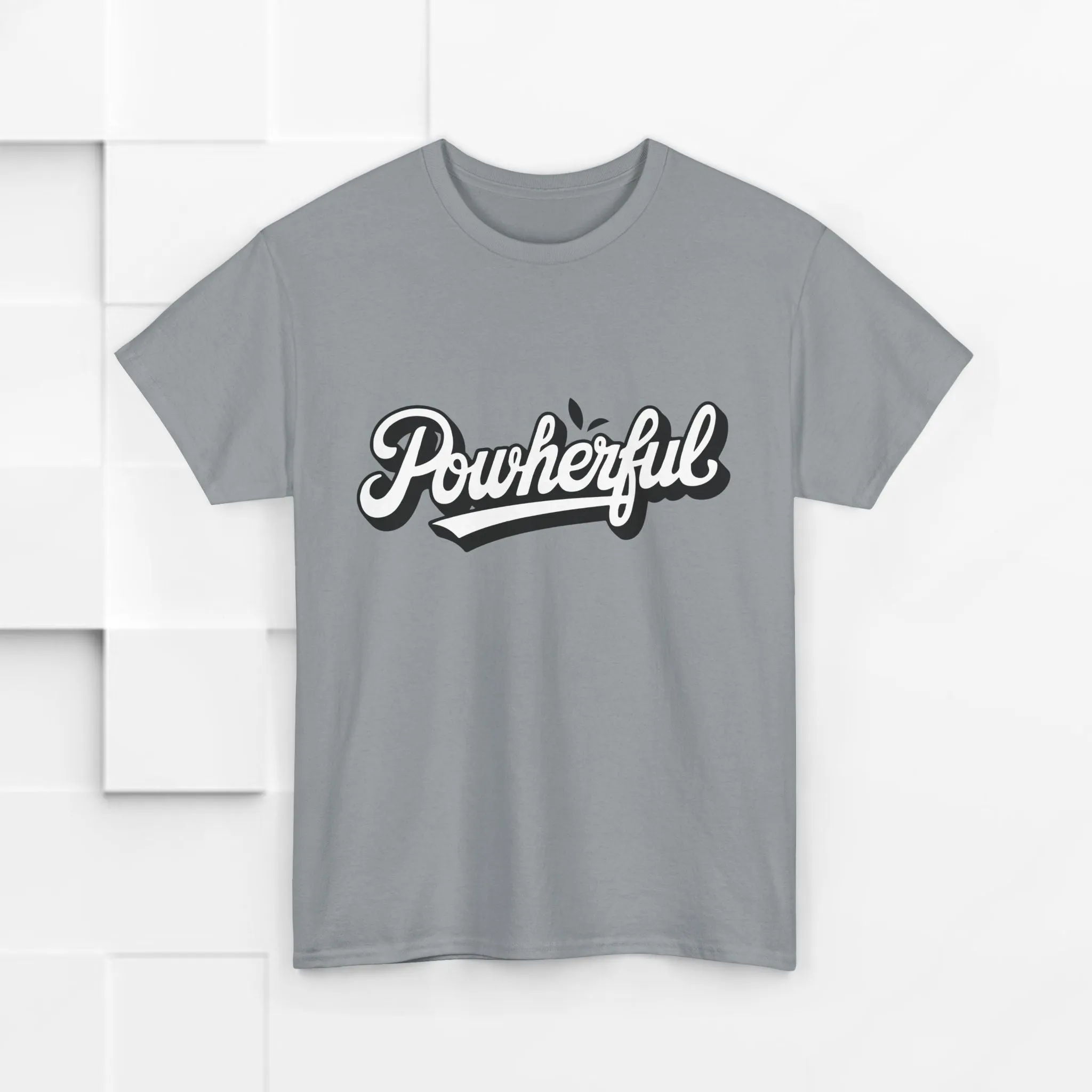 Unisex Heavy Cotton Tee - 'Powerful' Graphic Tee for Empowerment and Self-Expression